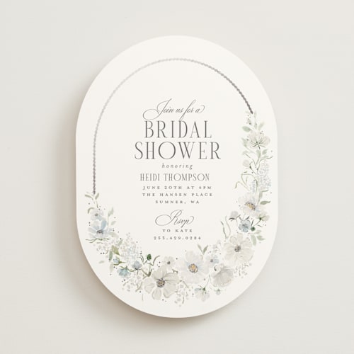 This is a bluebell bridal shower invitations with foil pressed by Itsy Belle Studio called gorgeous printing on signature in standard
