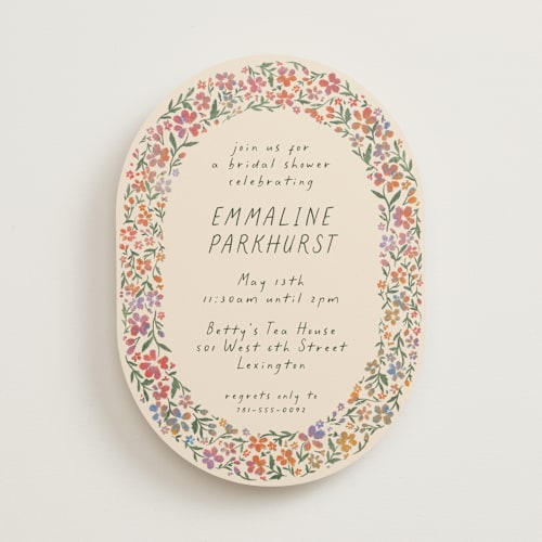 This is a confetti bridal shower invitations with standard by 2birdstone called wildflowers printing on signature in standard