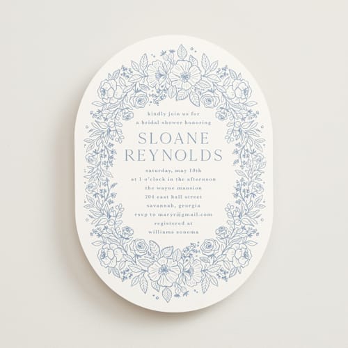 This is a nova bridal shower invitations with standard by Kristen Smith called wild roses printing on signature in standard