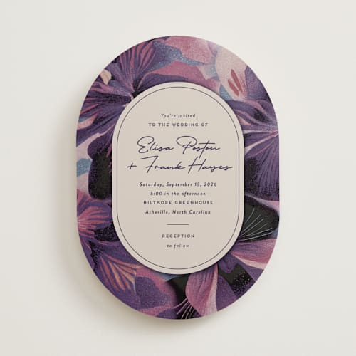 This is a orchid wedding invitations with standard by Simona Camp called elisa printing on signature in standard