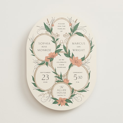 This is a almond wedding invitations with standard by GeekInk Design called charming printing on signature in standard