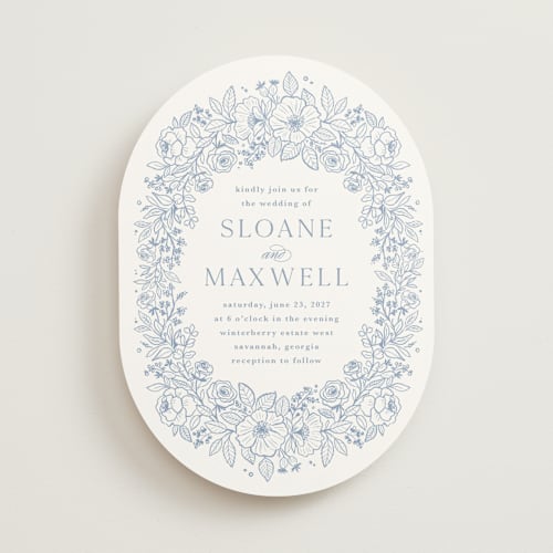 This is a nova wedding invitations with standard by Kristen Smith called wild roses printing on signature in standard