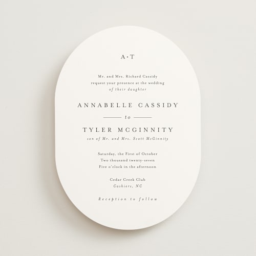 This is a cotton wedding invitations with standard by Stacey Meacham called cedar creek printing on signature in standard