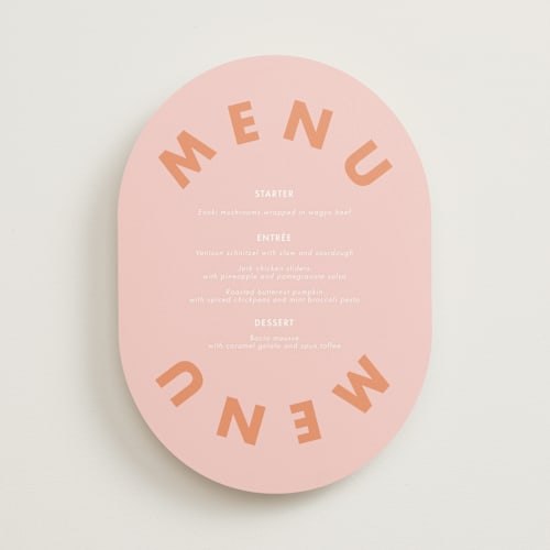 This is a candy menu cards with standard by Catherine Culvenor called bubblegum printing on signature in standard