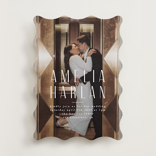 This is a snow wedding invitations with standard by Lori Wemple called photo printing on recycled smooth signature in standard