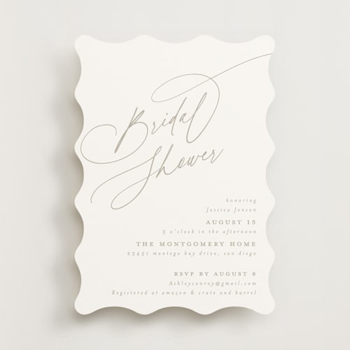 This is a coconut bridal shower invitations with standard by Joanna Griffin called minimal printing on signature in standard
