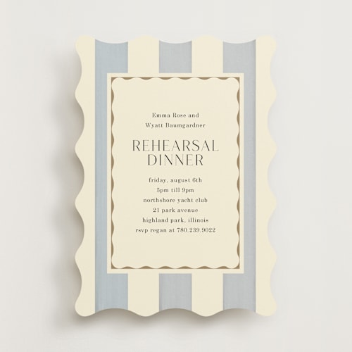 This is a champagne rehearsal dinner invitations with standard by Baumbirdy called tailored frame printing on signature in standard