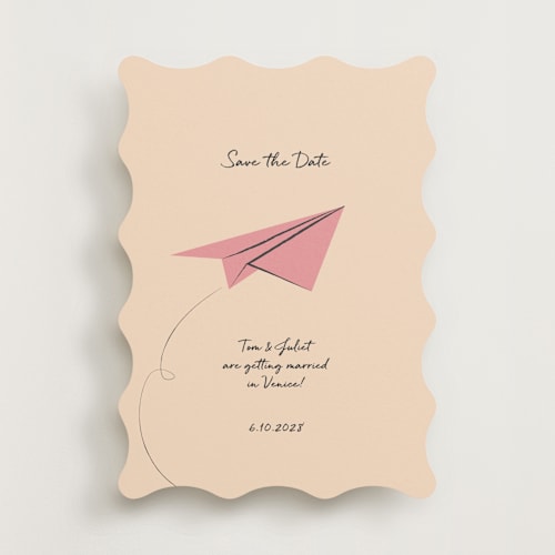 This is a strawberry save the date with standard by Ani Somi called away printing on signature in standard