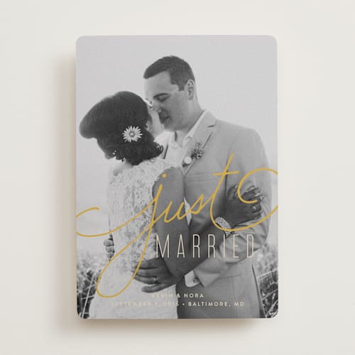 This is a antique wedding announcements with standard by Jessica Williams called signature printing on recycled smooth signature in standard