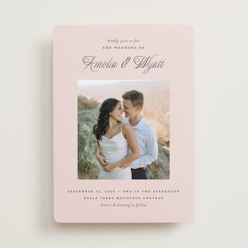 This is a shell wedding invitations with standard by Pixel and Hank called terra printing on recycled smooth signature in standard
