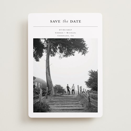 This is a cloud save the date with standard by Ani Somi called classic printing on recycled smooth signature in standard