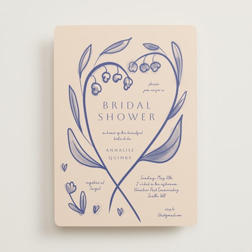 This is a nude bridal shower invitations with standard by Ani Somi called floreal printing on signature in standard