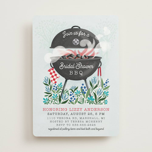 This is a pepper bridal shower invitations with standard by Paper Sun Studio called red hot bbq printing on signature in standard