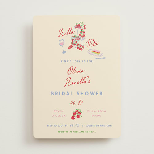This is a aqua bridal shower invitations with standard by Sarah Rosenthal called bella vita printing on signature in standard