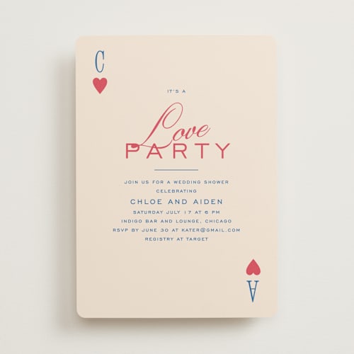 This is a azure bridal shower invitations with standard by Creo Study called love party printing on signature in standard