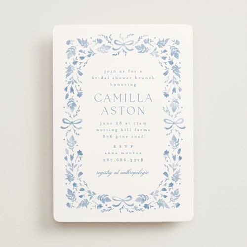 This is a bluebell bridal shower invitations with standard by Kristie Kern called emmaline printing on signature in standard