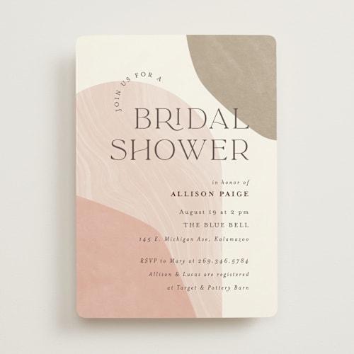 This is a divine bridal shower invitations with standard by Pixel and Hank called arched printing on signature in standard