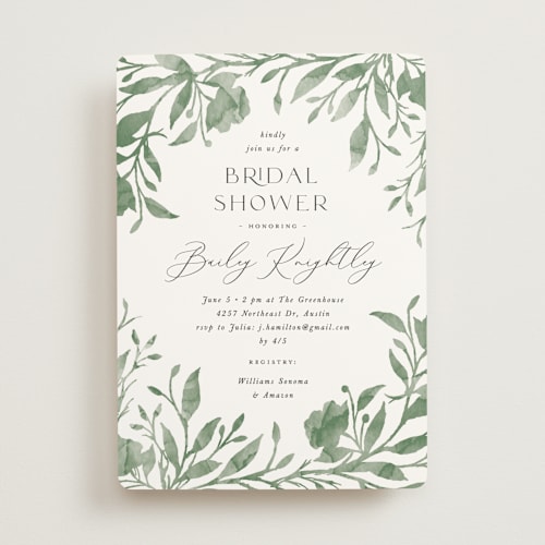 This is a meadow bridal shower invitations with standard by Melanie Kosuge called hyde park printing on signature in standard
