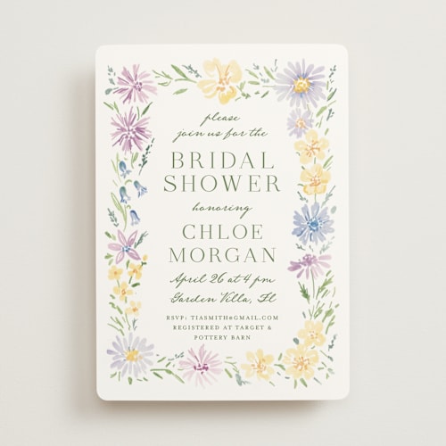 This is a meadow bridal shower invitations with standard by Petra Kern called wild flowers printing on signature in standard