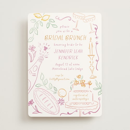 This is a margarita bridal shower invitations with standard by Petra Kern called a brunch printing on signature in standard