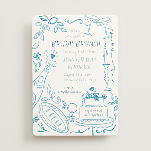 This is a jeans bridal shower invitations with standard by Petra Kern called a brunch printing on signature in standard