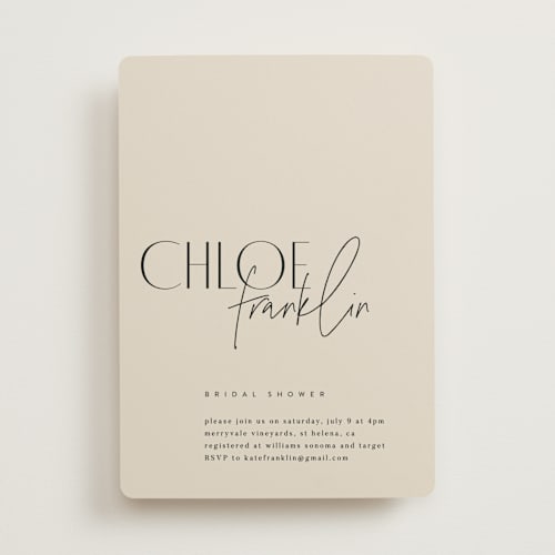 This is a natural bridal shower invitations with standard by Kelly Schmidt called layered printing on signature in standard