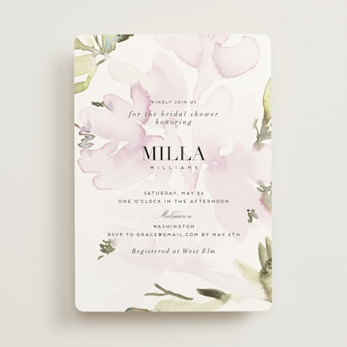 This is a petal bridal shower invitations with standard by Petra Kern called florista modernista printing on signature in standard