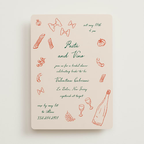 This is a tangerine bridal shower invitations with standard by Jelena Vuletic called sapori printing on signature in standard