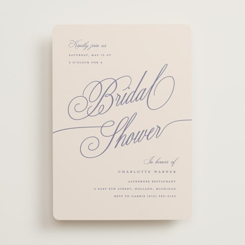 This is a luna blue bridal shower invitations with standard by Pixel and Hank called elegant moon printing on signature in standard