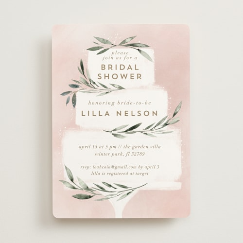 This is a blush bridal shower invitations with standard by Petra Kern called sweet bride printing on signature in standard