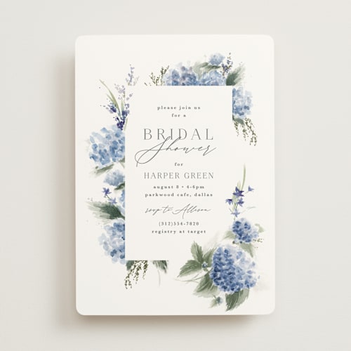 This is a sky bridal shower invitations with standard by Kate Ahn called english garden printing on signature in standard