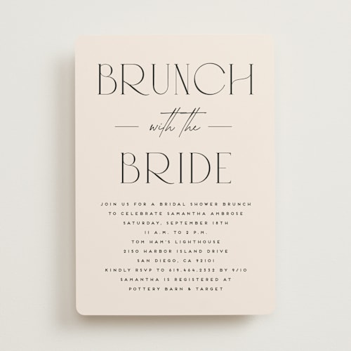 This is a ecru bridal shower invitations with standard by Erica Krystek called bridal brunch printing on signature in standard