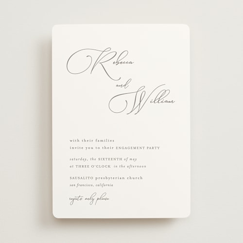 This is a cloud engagement party invitations with standard by Mansi Verma called sausalito printing on signature in standard