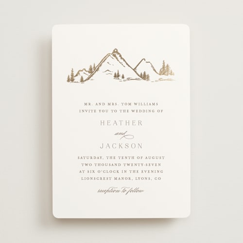 This is a earth foil stamped wedding invitations with foil pressed by Mansi Verma called colorado printing on signature in standard