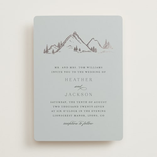 This is a wave foil stamped wedding invitations with foil pressed by Mansi Verma called colorado printing on signature in standard