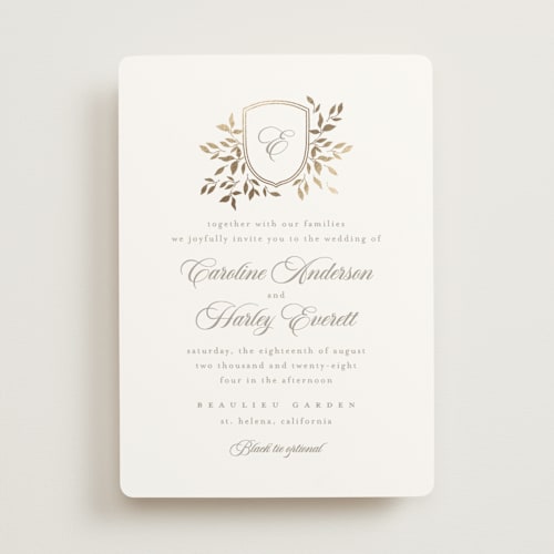 This is a chiffon foil stamped wedding invitations with foil pressed by Kristie Kern called aperol printing on signature in standard