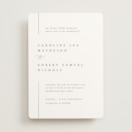 This is a classic foil stamped wedding invitations with foil pressed by Kelly Schmidt called london printing on signature in standard