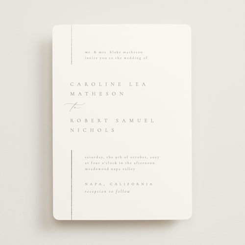 This is a mist foil stamped wedding invitations with foil pressed by Kelly Schmidt called london printing on signature in standard