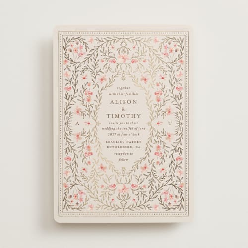 This is a versailles foil stamped wedding invitations with foil pressed by Claudia Orengo called victorian printing on signature in standard
