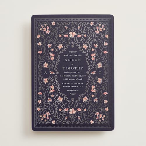 This is a westminster foil stamped wedding invitations with foil pressed by Claudia Orengo called victorian printing on signature in standard