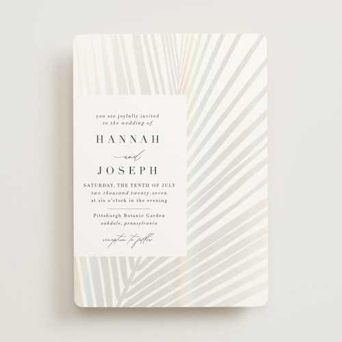 This is a pearl gloss press wedding invitations with foil pressed by Robin Ott called pristine printing on signature in standard