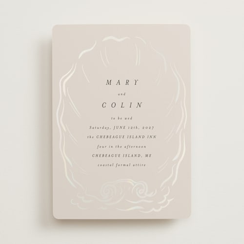 This is a pearl gloss press wedding invitations with gloss press by Ani Somi called kumamoto printing on signature in standard