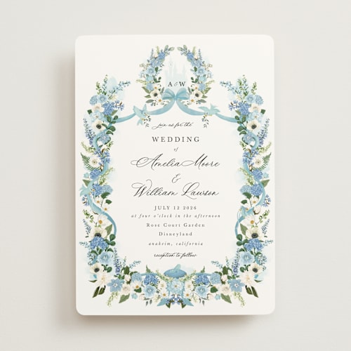 This is a bluebell wedding invitations with standard by Susan Moyal called disney's cinderella fairytale printing on signature in standard