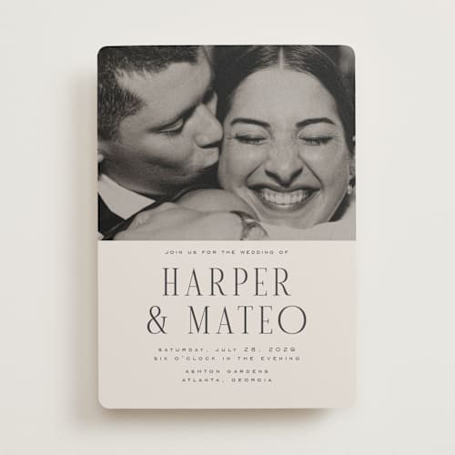 This is a sandstone wedding invitations with standard by Nicole Walsh called close-up printing on signature in standard