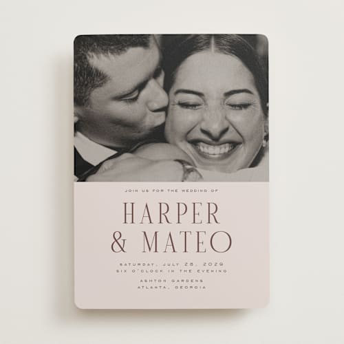 This is a rose wedding invitations with standard by Nicole Walsh called close-up printing on signature in standard