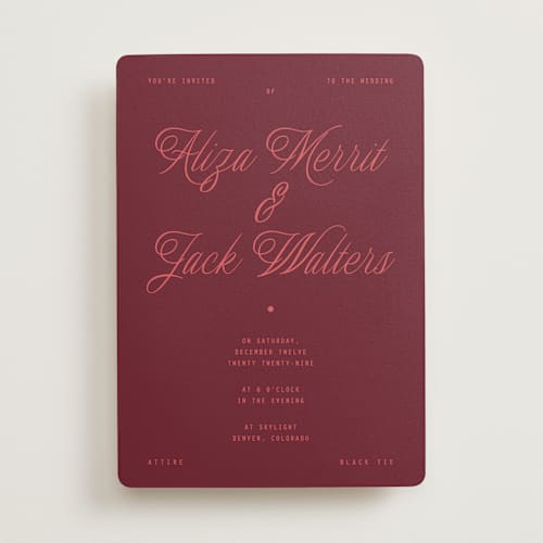 This is a love wedding invitations with standard by Blustery August called cheers printing on signature in standard