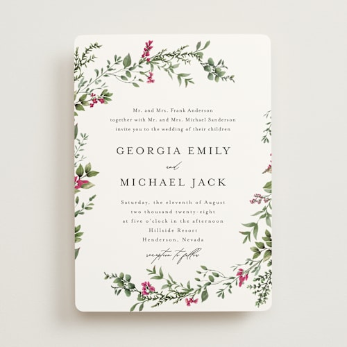 This is a peony wedding invitations with standard by Susan Moyal called romantic florals printing on signature in standard