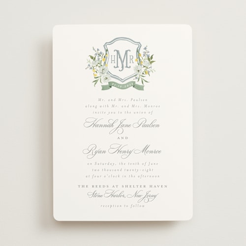 This is a garden wedding invitations with standard by Everett Paper Goods called avalon printing on signature in standard