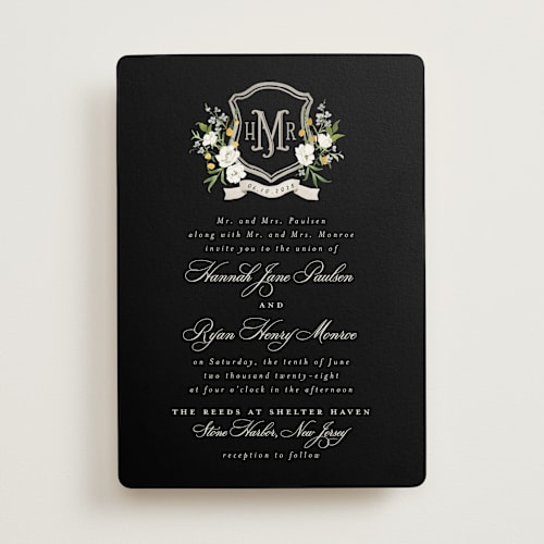 This is a tuxedo wedding invitations with standard by Everett Paper Goods called avalon printing on signature in standard