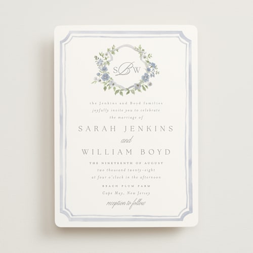 This is a sky wedding invitations with standard by Everett Paper Goods called chelsea printing on signature in standard